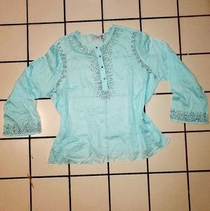 Newport news Near Sheer Aqua Tunic